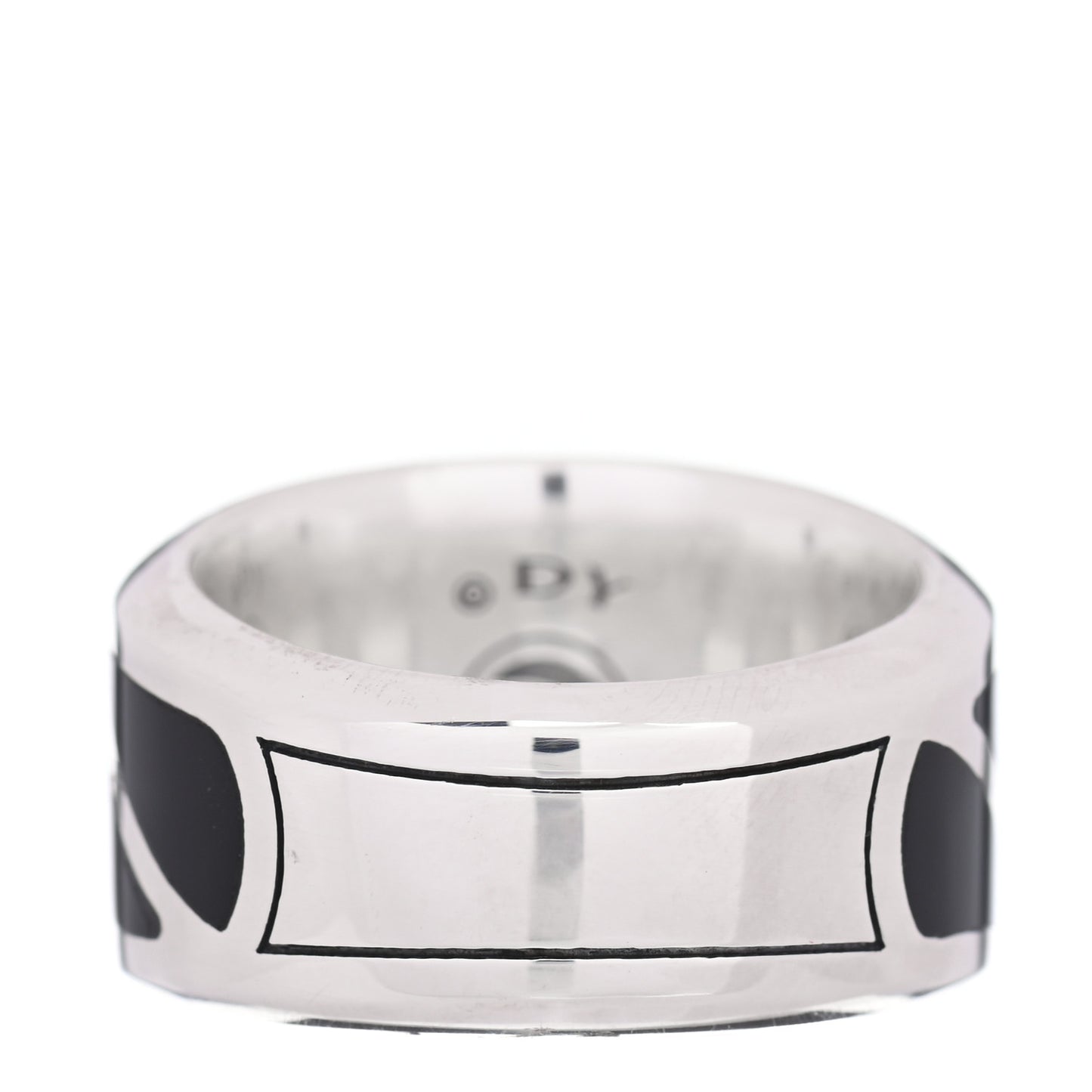 Sterling Silver Black Onyx 16mm Graphic Cable Band Ring 63 10.25