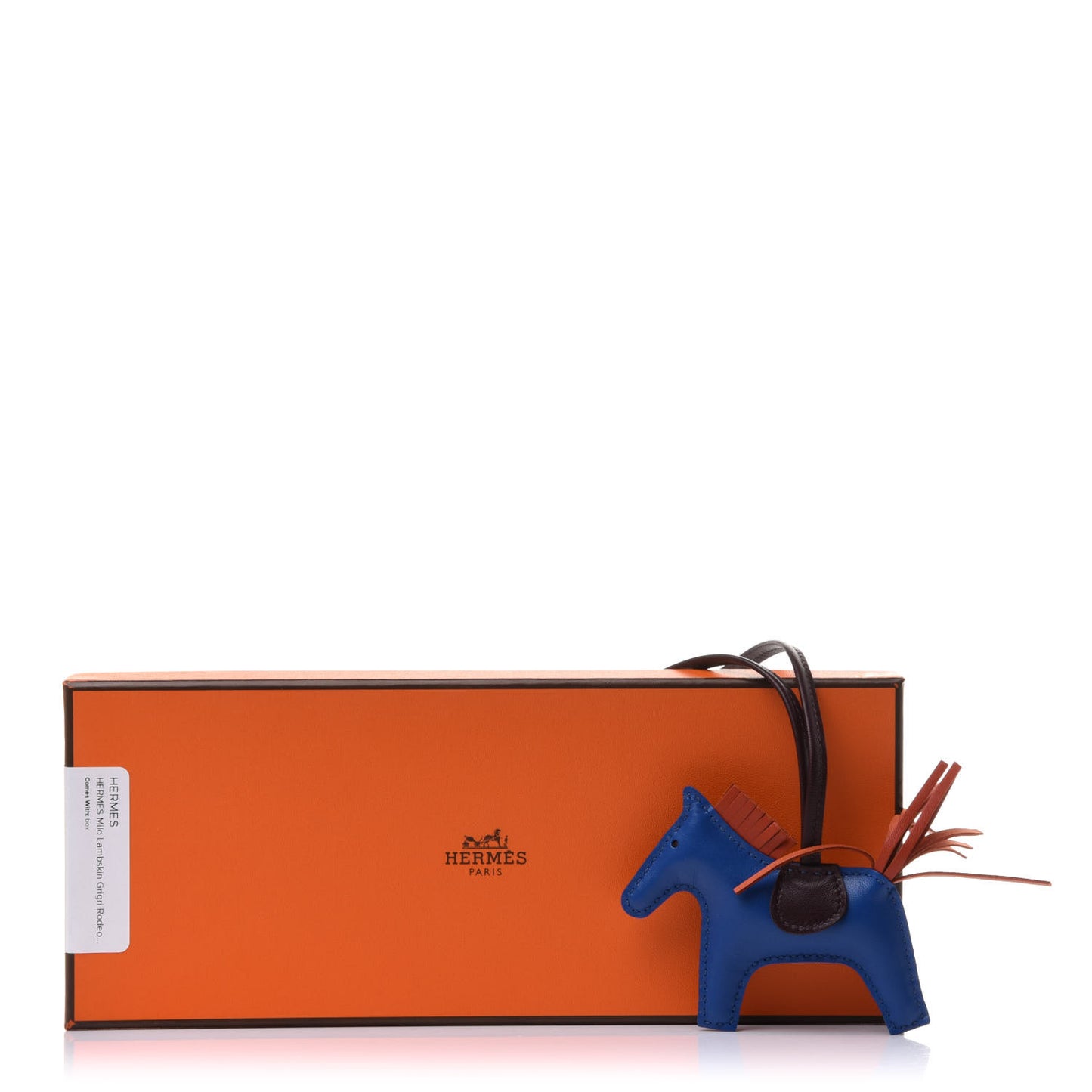 Milo Lambskin Grigri Rodeo Horse Bag Charm PM Bleu de Malte Rouge H Peony