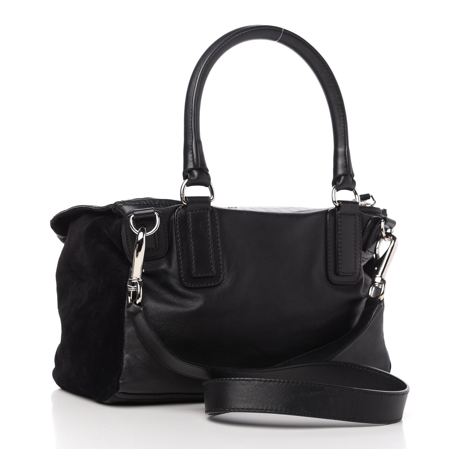 Givenchy Smooth Calfskin Crocodile Embossed Medium Pandora Black 3 of 10