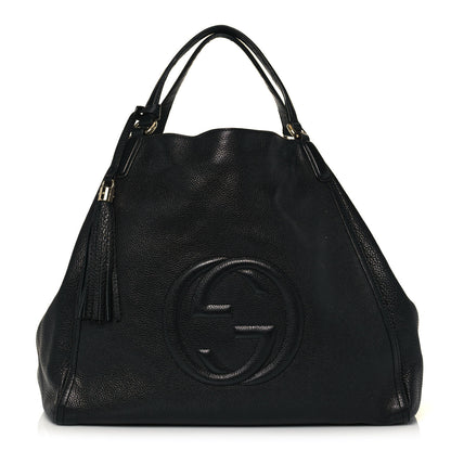Gucci Pebbled Calfskin Large Soho Shoulder Bag Black 1 of 13
