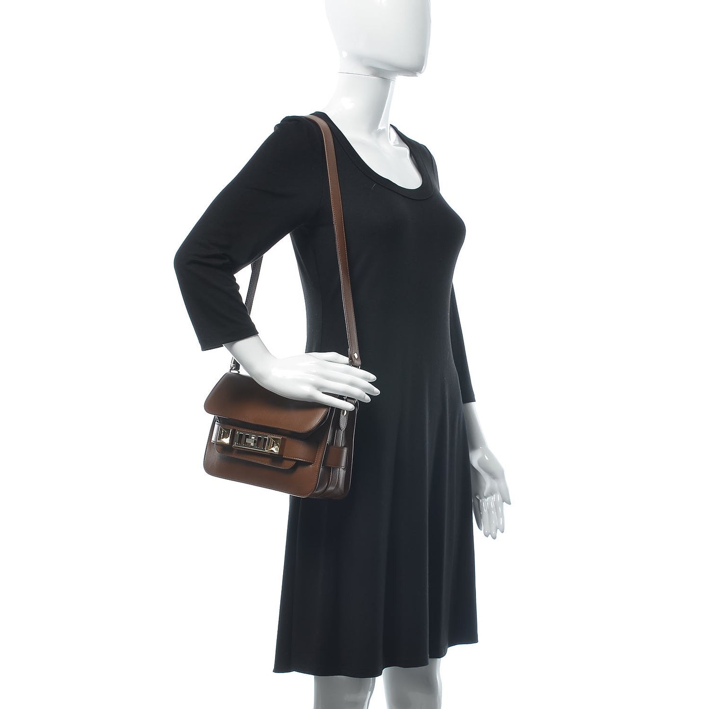 Smooth Calfskin Mini PS11 Classic Shoulder Bag Hazelnut