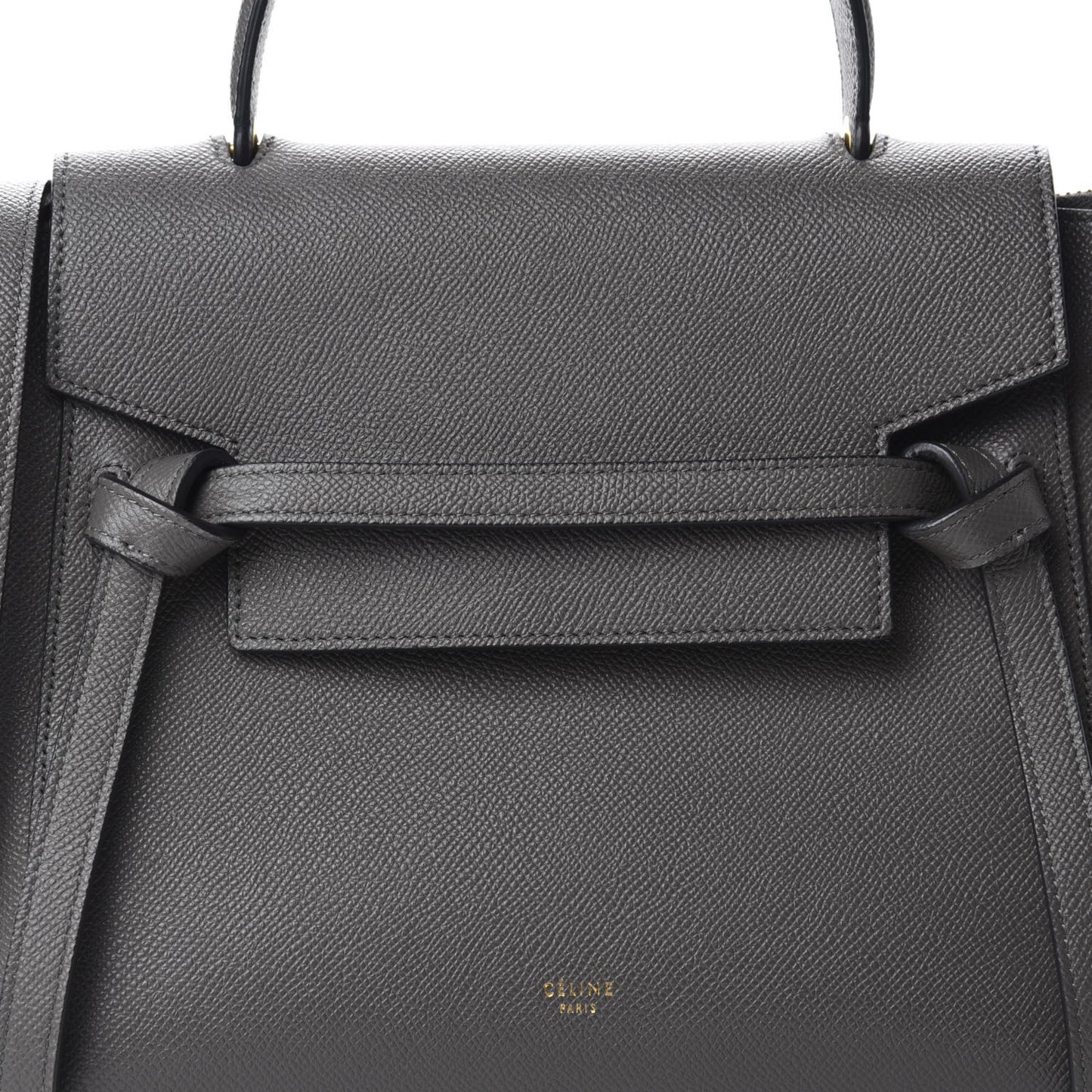 Grained Calfskin Micro Belt Bag Grey