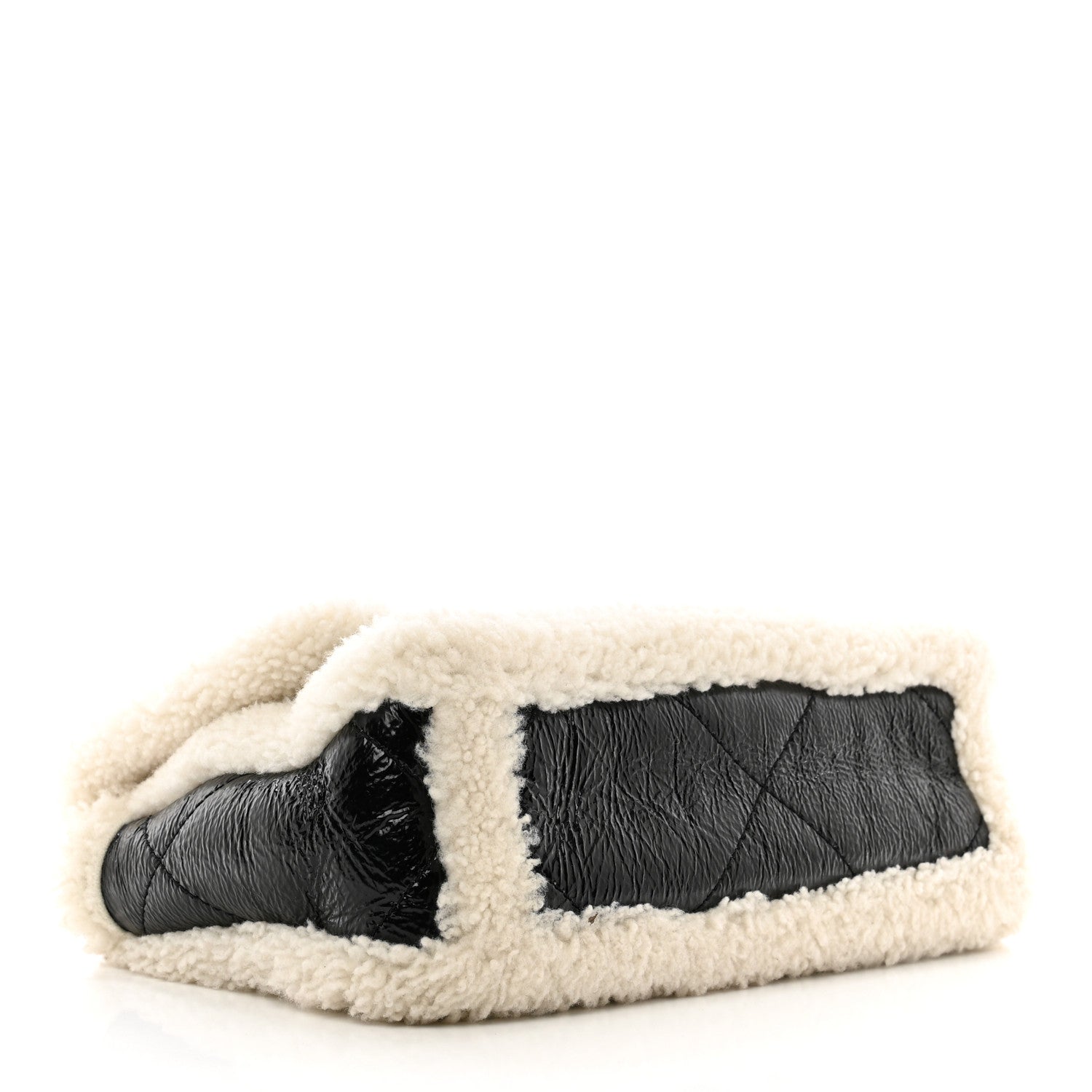 Chanel Crumpled Calfskin Shearling Sheepskin Quilted Medium Chanel 19 Flap Black 4 of 10