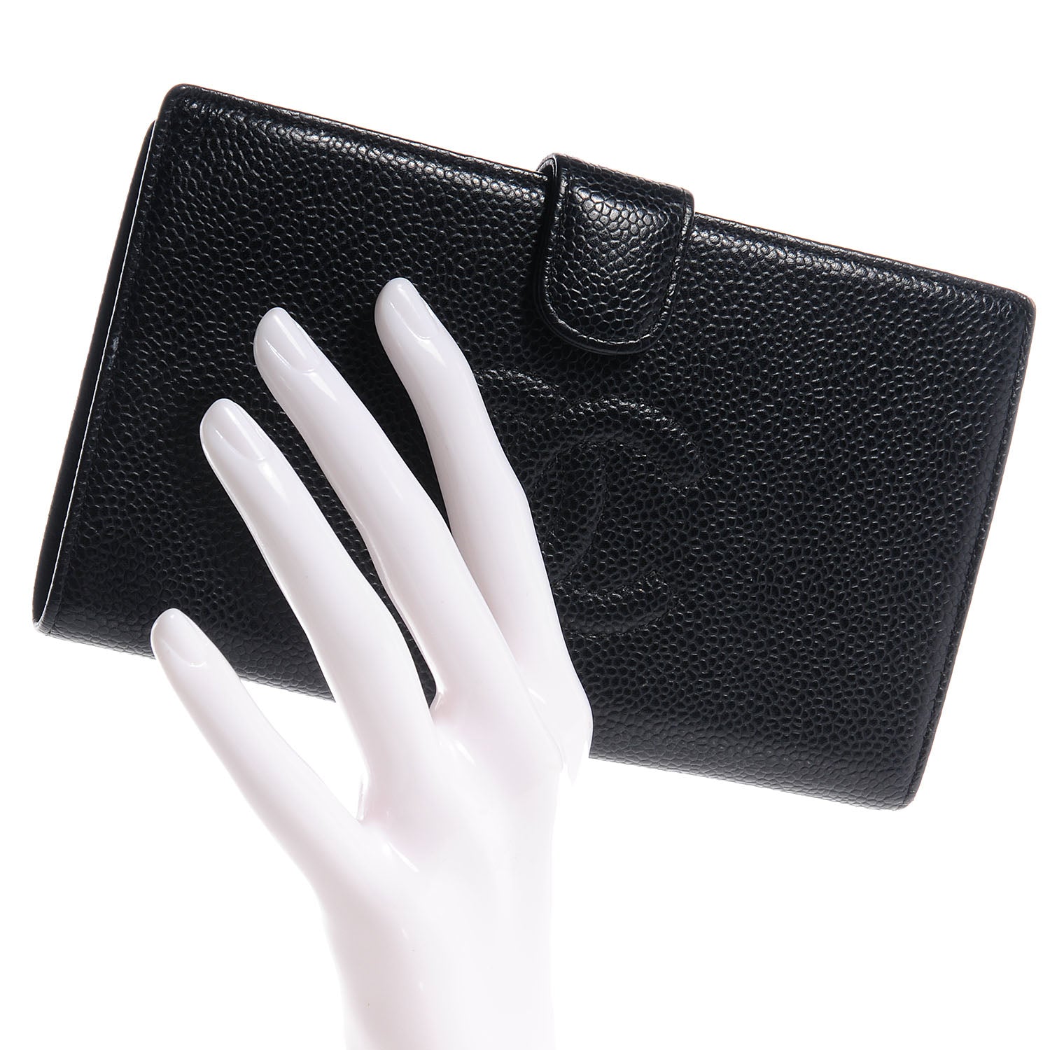 Chanel Caviar CC French Wallet Black 2 of 8
