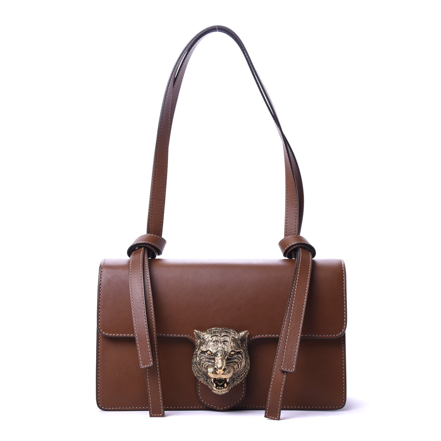 Gucci Calfskin Animalier Shoulder Bag Brown 1 of 11