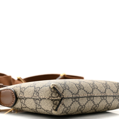 Gucci GG Supreme Monogram Azalea Calfskin Small Retro Interlocking G Wristlet Messenger Bag Beige Ebony Brown Sugar 9 of 14