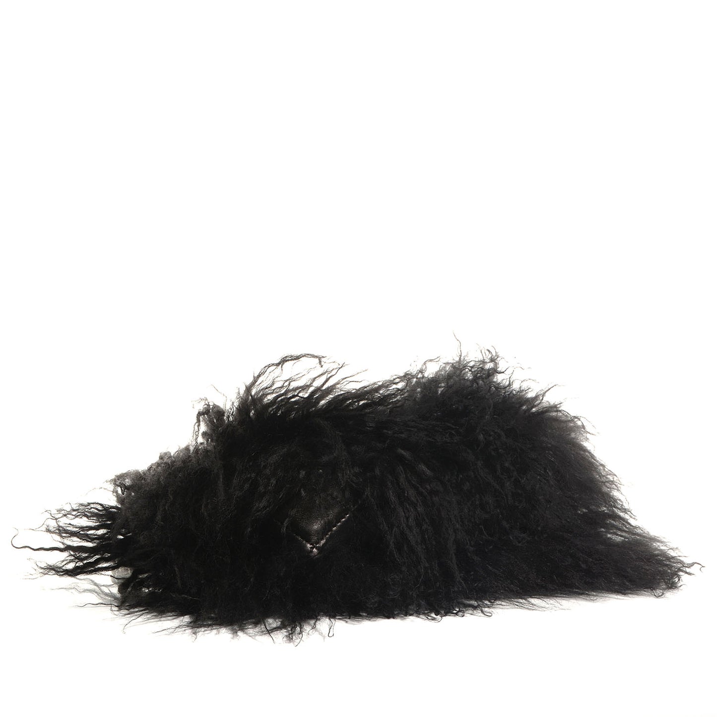 Lambskin Goat Fur Tibet Medium Flap with Mini Bag Black