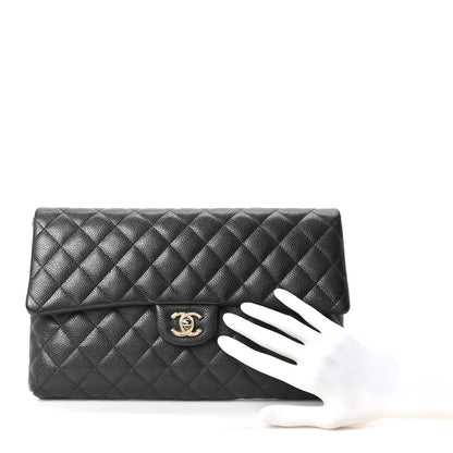 Chanel Caviar Quilted Flap Clutch Dark Grey 2 of 11