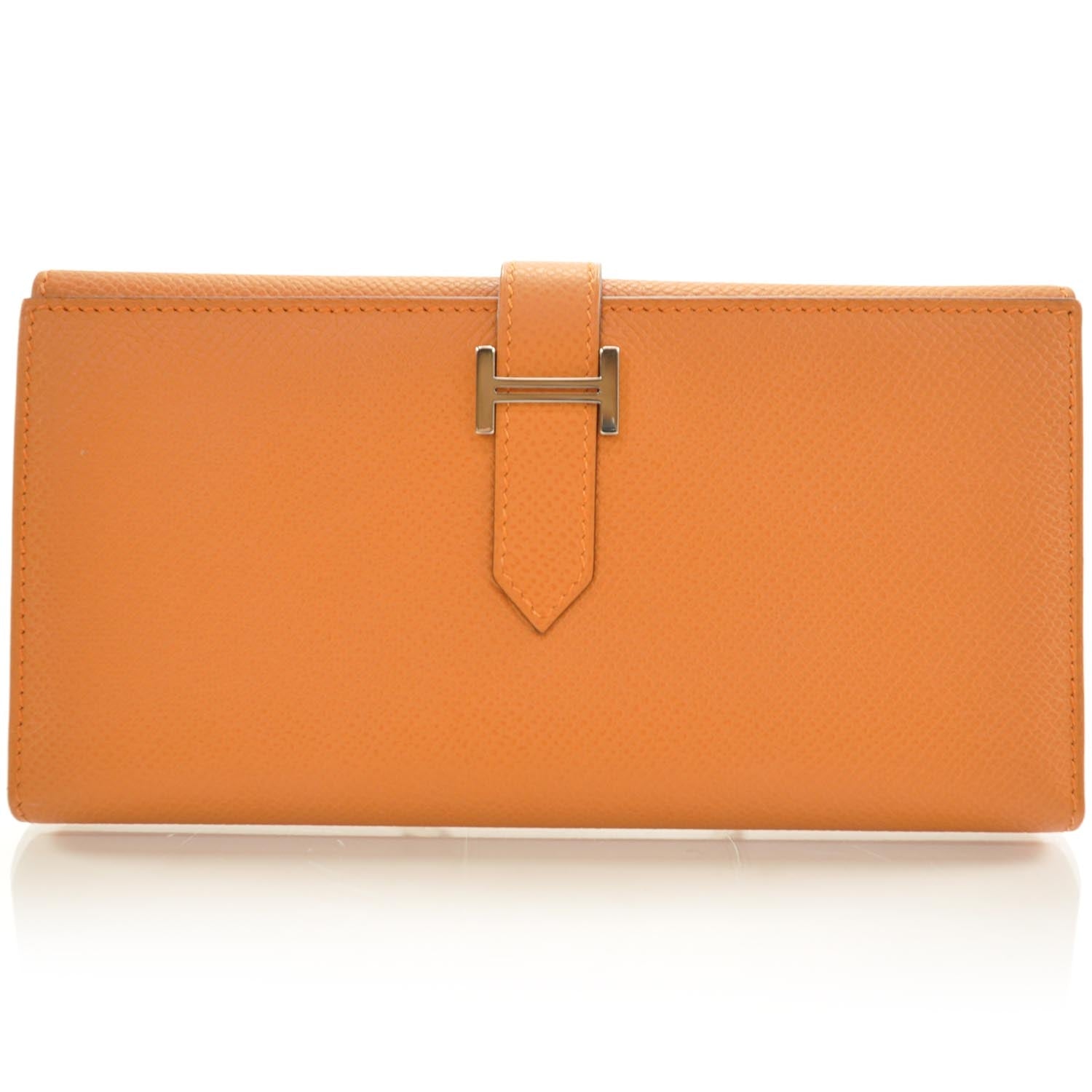 Hermes Veau Epsom Bearn Wallet Orange 1 of 9