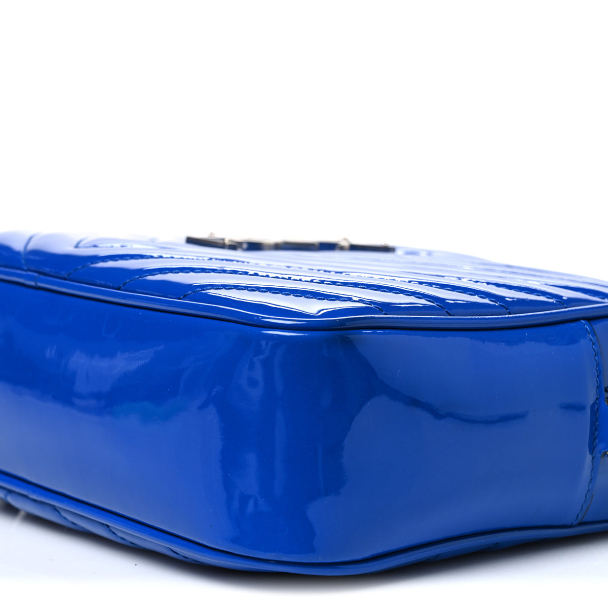 Patent Calfskin Matelasse Monogram Lou Camera Bag Royal Blue