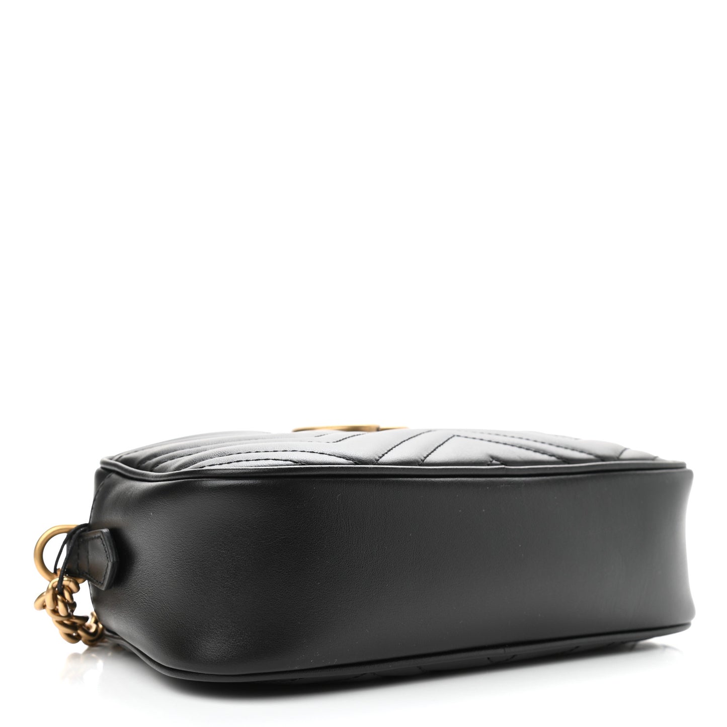 Calfskin Matelasse Small GG Marmont Chain Shoulder Bag Black