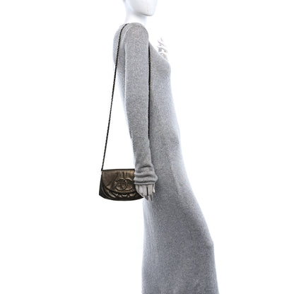 Chanel Metallic Caviar Half Moon Wallet On Chain WOC Bronze 2 of 11