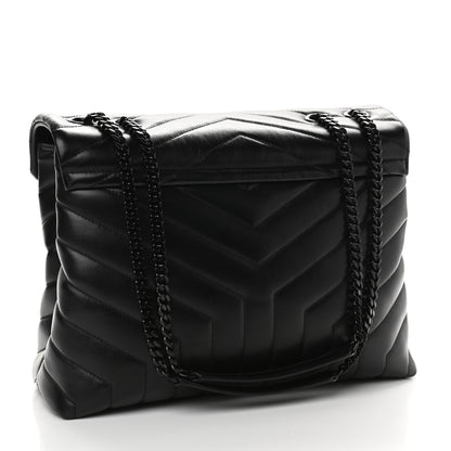 Saint Laurent Calfskin Y Quilted Monogram Medium Loulou Chain Satchel Black 3 of 9