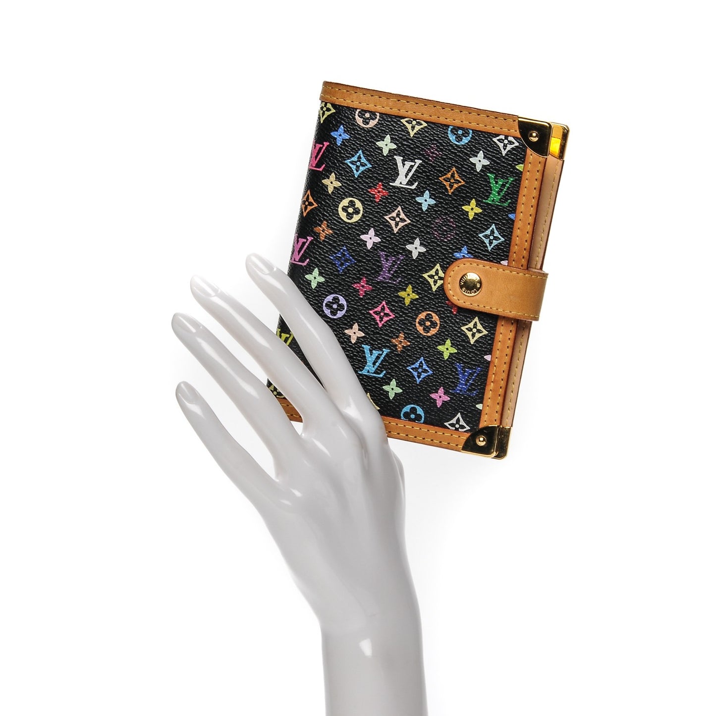 Monogram Multicolor Small Ring Agenda Cover Black