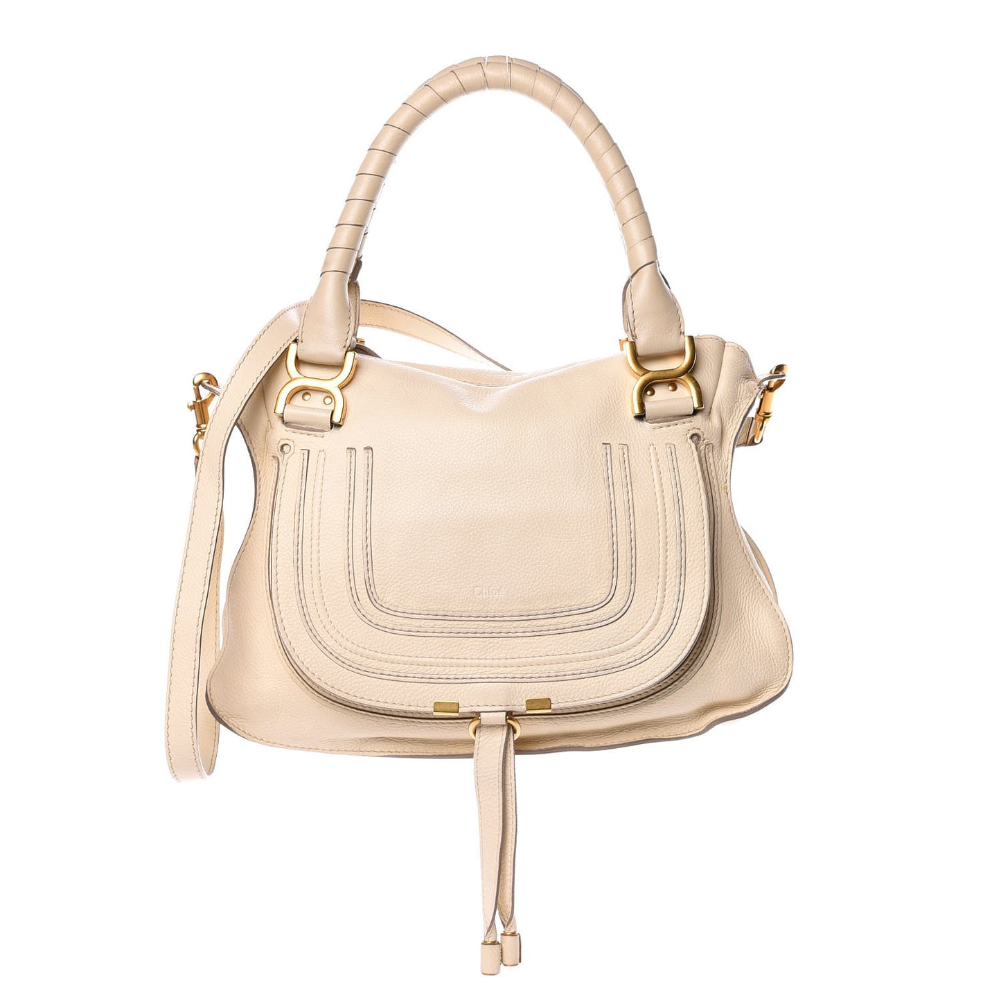 Calfskin Medium Marcie Satchel Cream