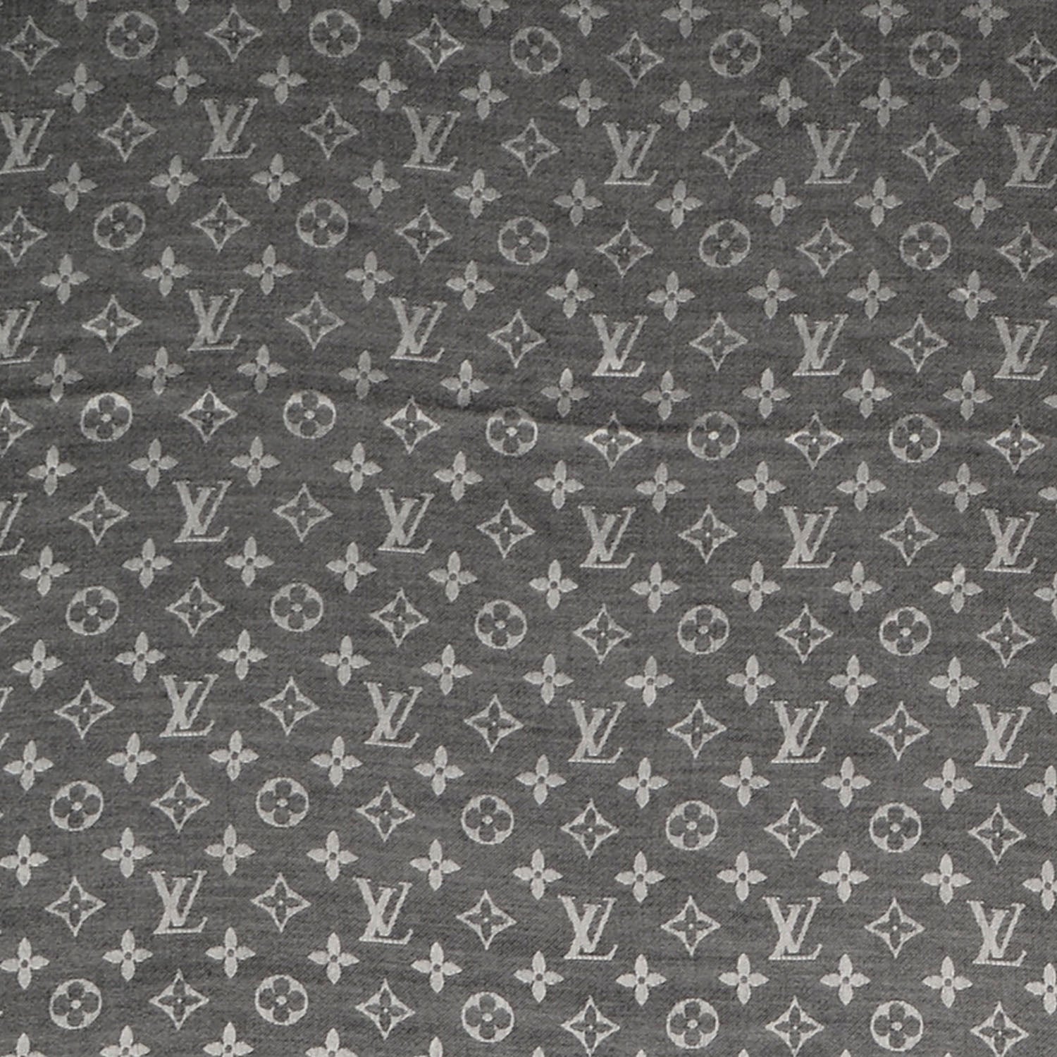 Louis Vuitton Silk Wool Monogram Denim Shawl Black 1 of 5