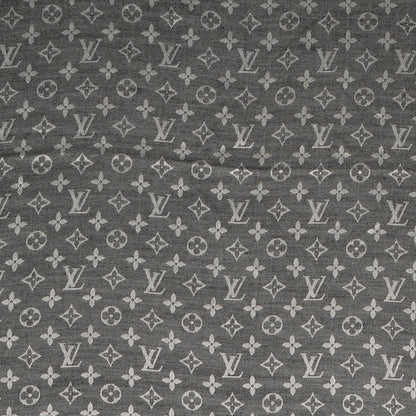 Louis Vuitton Silk Wool Monogram Denim Shawl Black 1 of 5