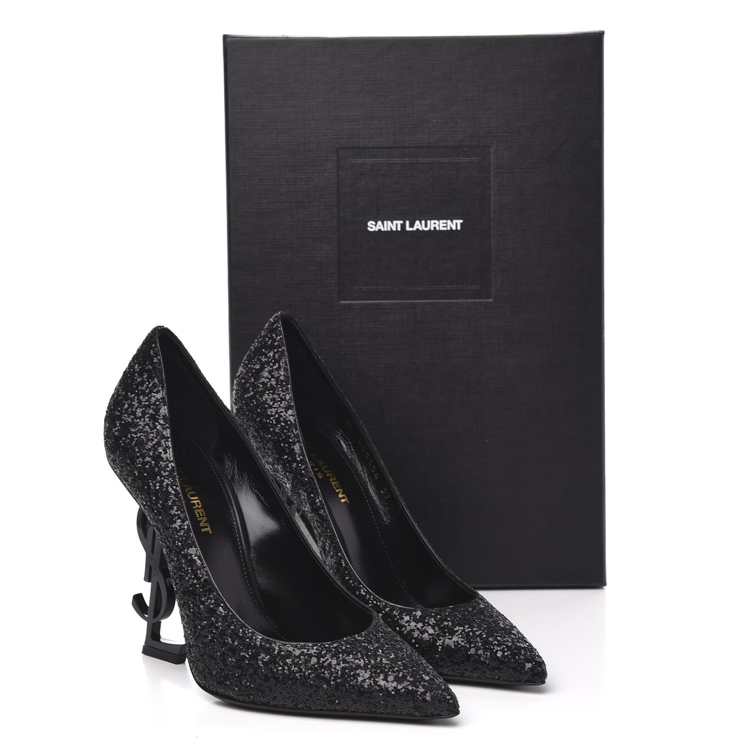 Saint Laurent Glitter Opyum 100 Pumps 37 Black 9 of 9