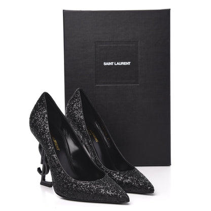 Saint Laurent Glitter Opyum 100 Pumps 37 Black 9 of 9