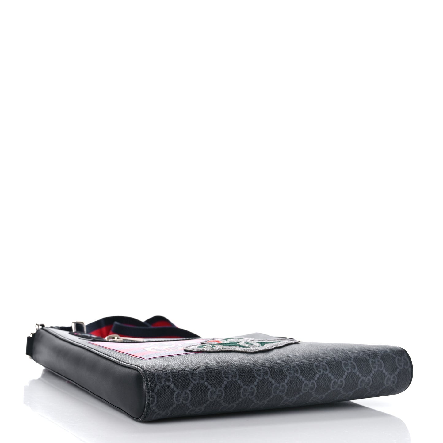 GG Supreme Monogram Night Courrier Flat Messenger Bag Black Multicolor