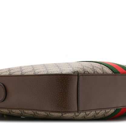 Gucci GG Supreme Monogram Textured Calfskin Web Medium Ophidia Briefcase Beige Ebony New Acero 10 of 11