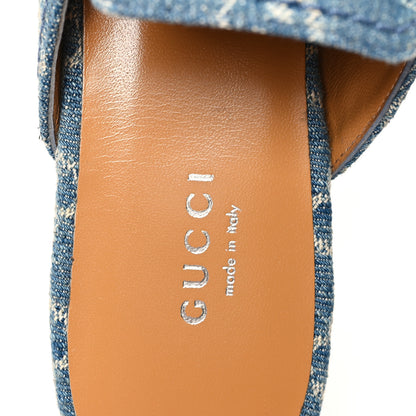 Gucci New Denim GG Malaga Kid Womens Princetown Slippers 36.5 Light Blue Royale 8 of 10