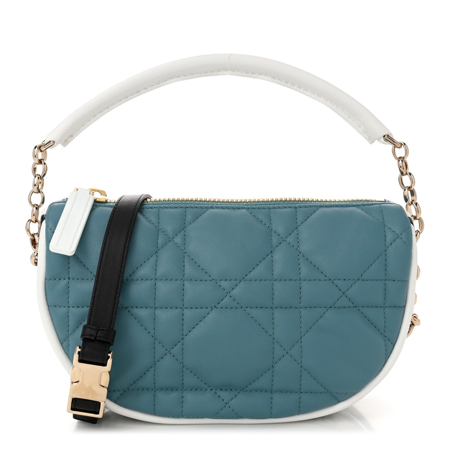 Christian Dior Lambskin Cannage Small Dior Vibe Hobo Bag Cloud Blue 1 of 10