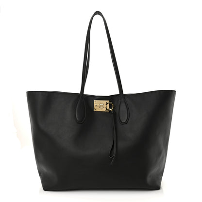 Salvatore Ferragamo Calfskin Studio Tote Black 1 of 10