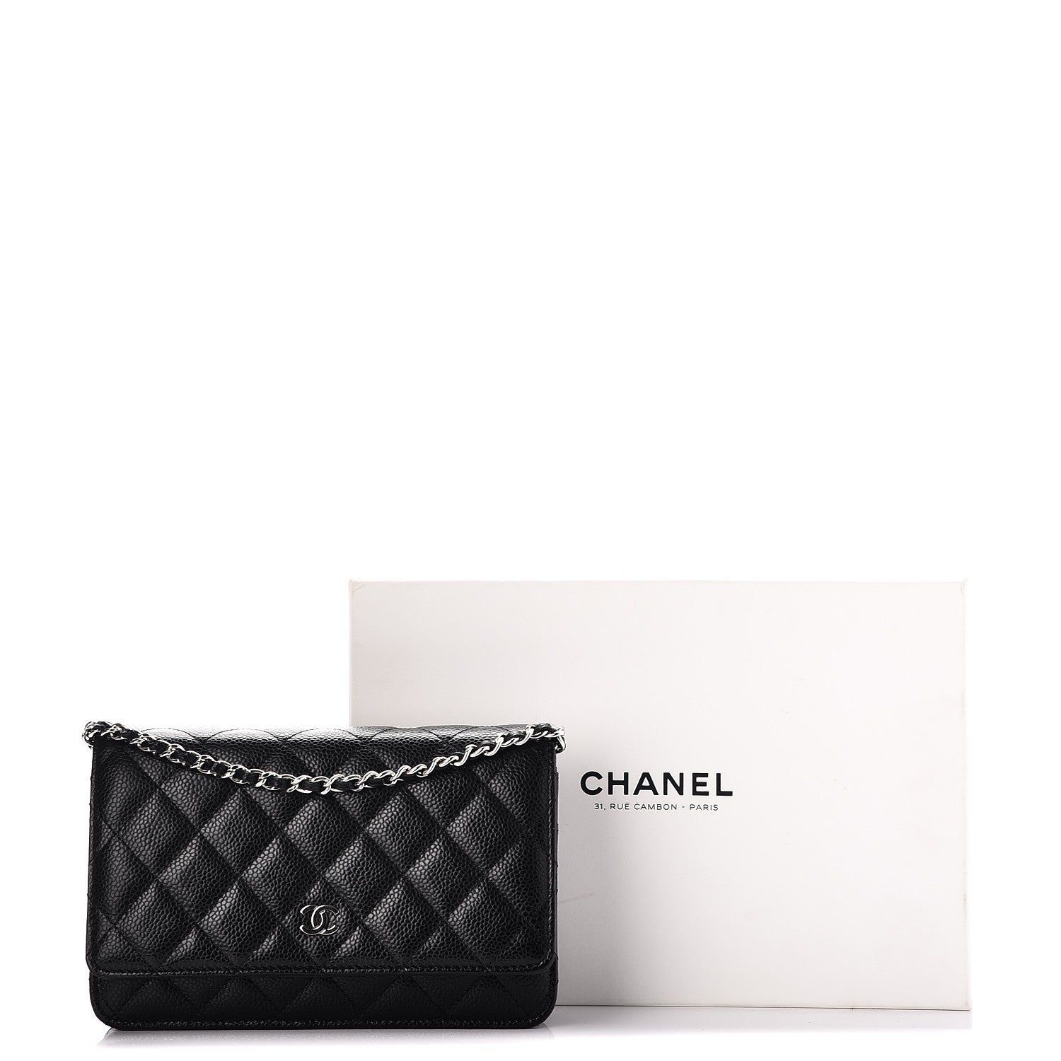 Chanel Caviar Quilted Wallet On Chain WOC Black 8 of 8