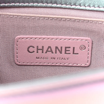 Chanel Iridescent Patent Calfskin PVC Quilted Small Boy Flap Light Purple 6 of 14