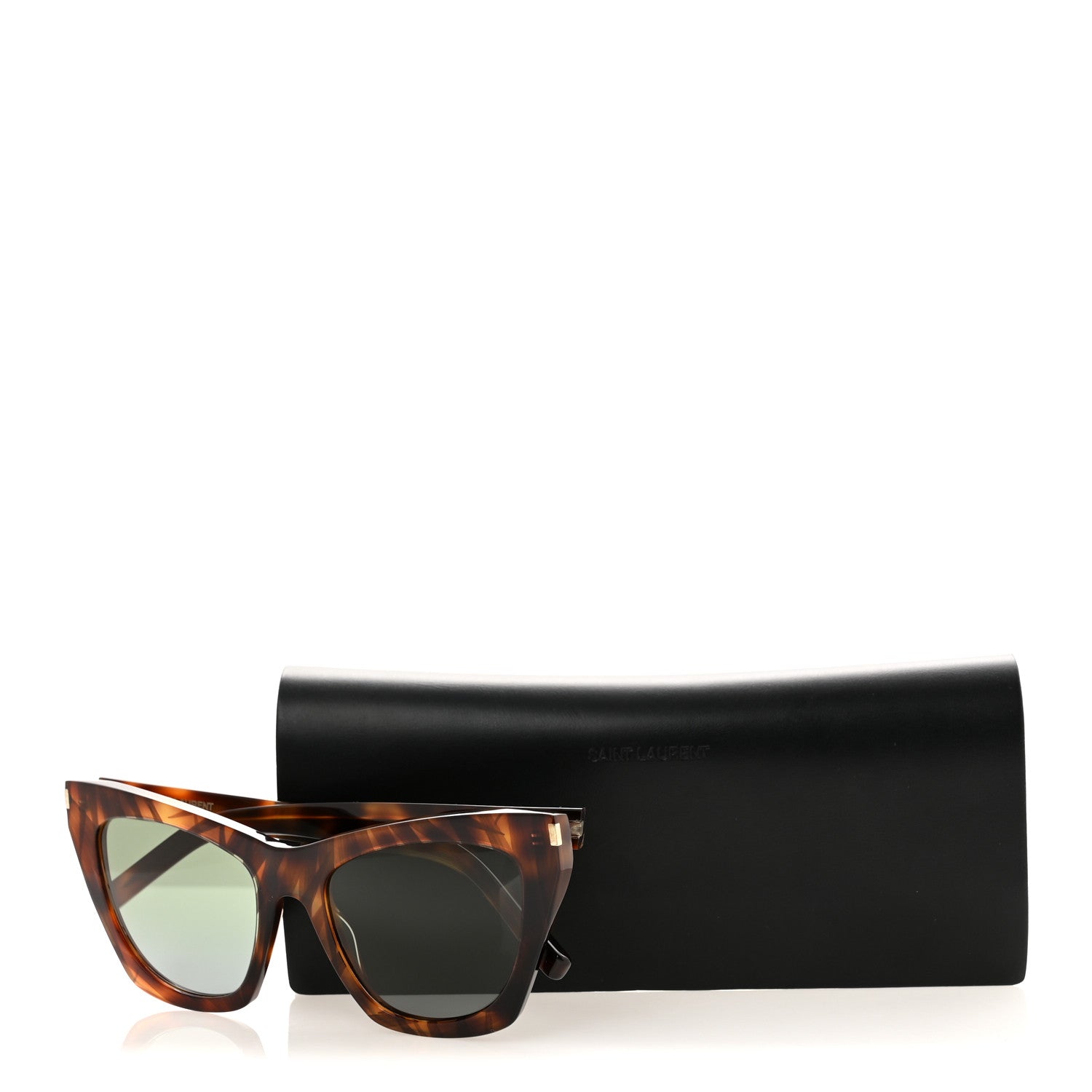 Saint Laurent New Wave SL214 Kate Cat Eye Sunglasses Havana Brown 8 of 8