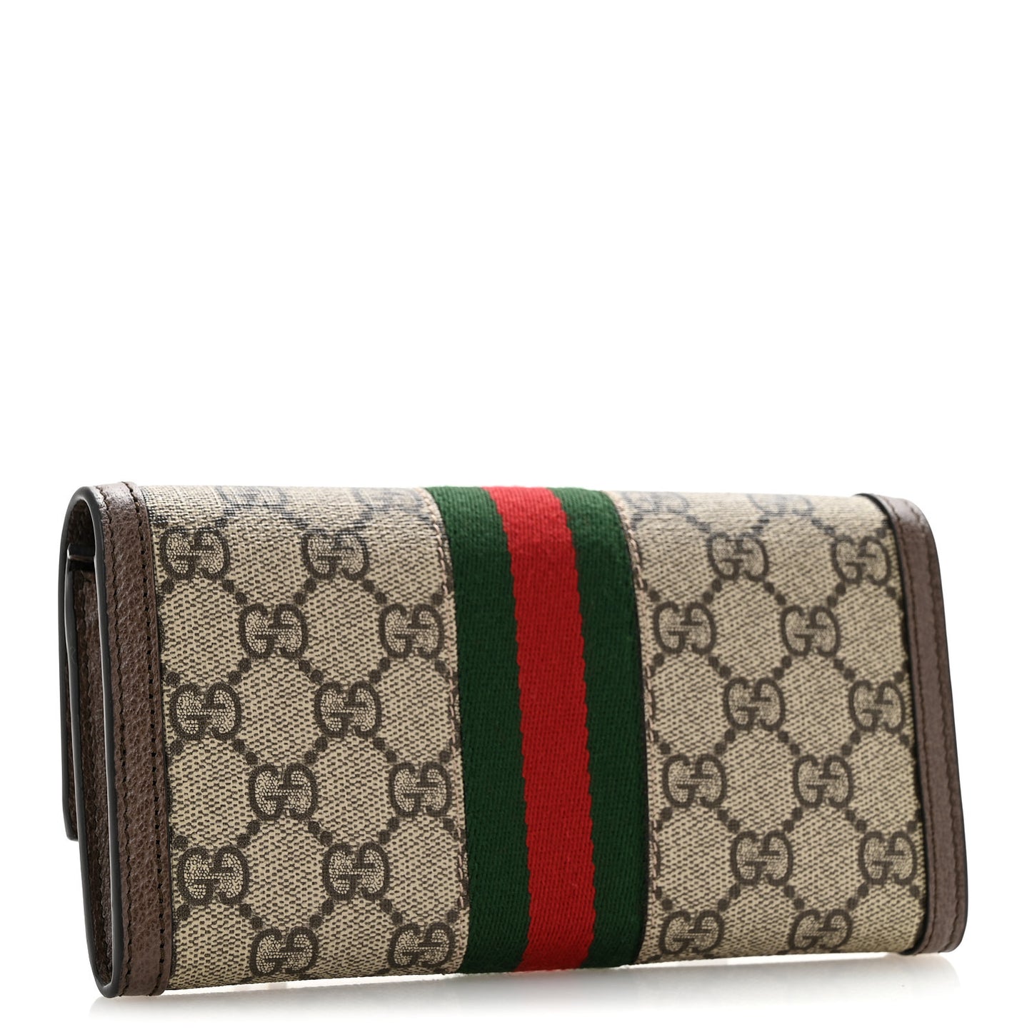 GG Supreme Monogram Web Ophidia Continental Wallet Brown