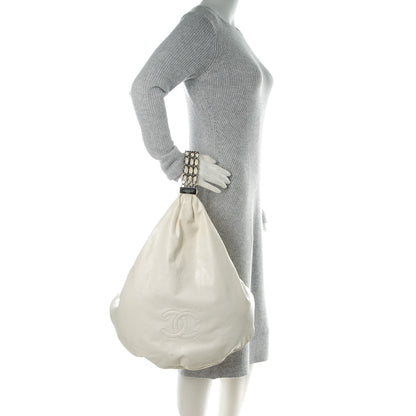 Chanel Lambskin Large Rock and Chain Hobo White 3 of 13