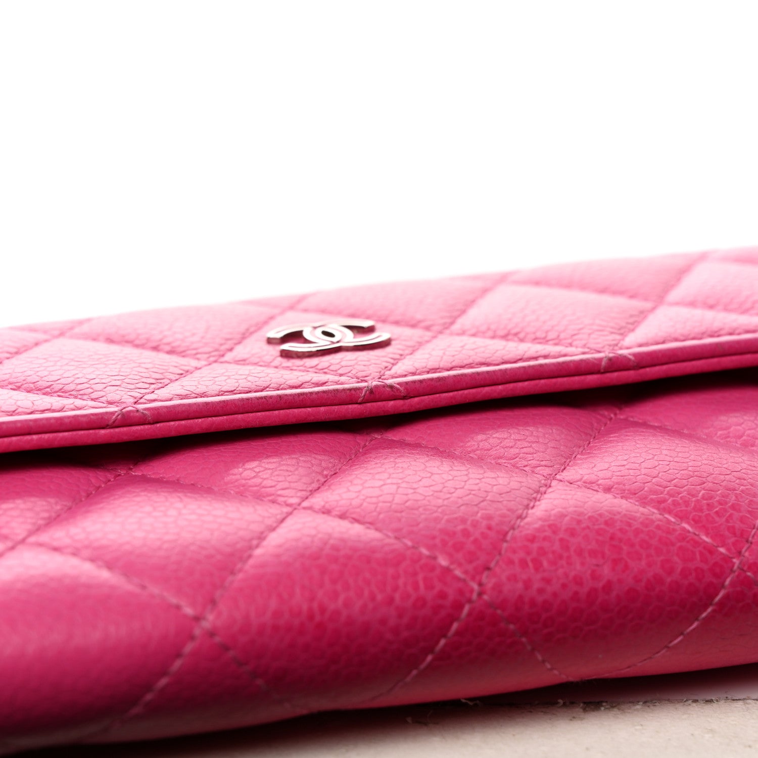 Chanel Caviar Quilted Large Gusset Flap Wallet Pink 11 of 12