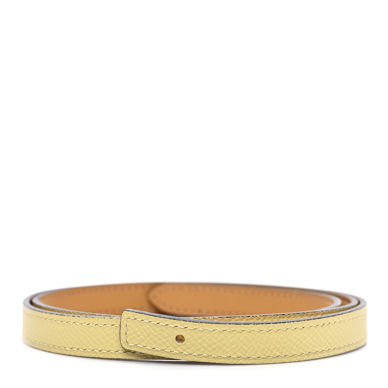 Hermes Epsom Swift 13mm Belt Strap 80 32 Jaune Poussin Sesame 1 of 3
