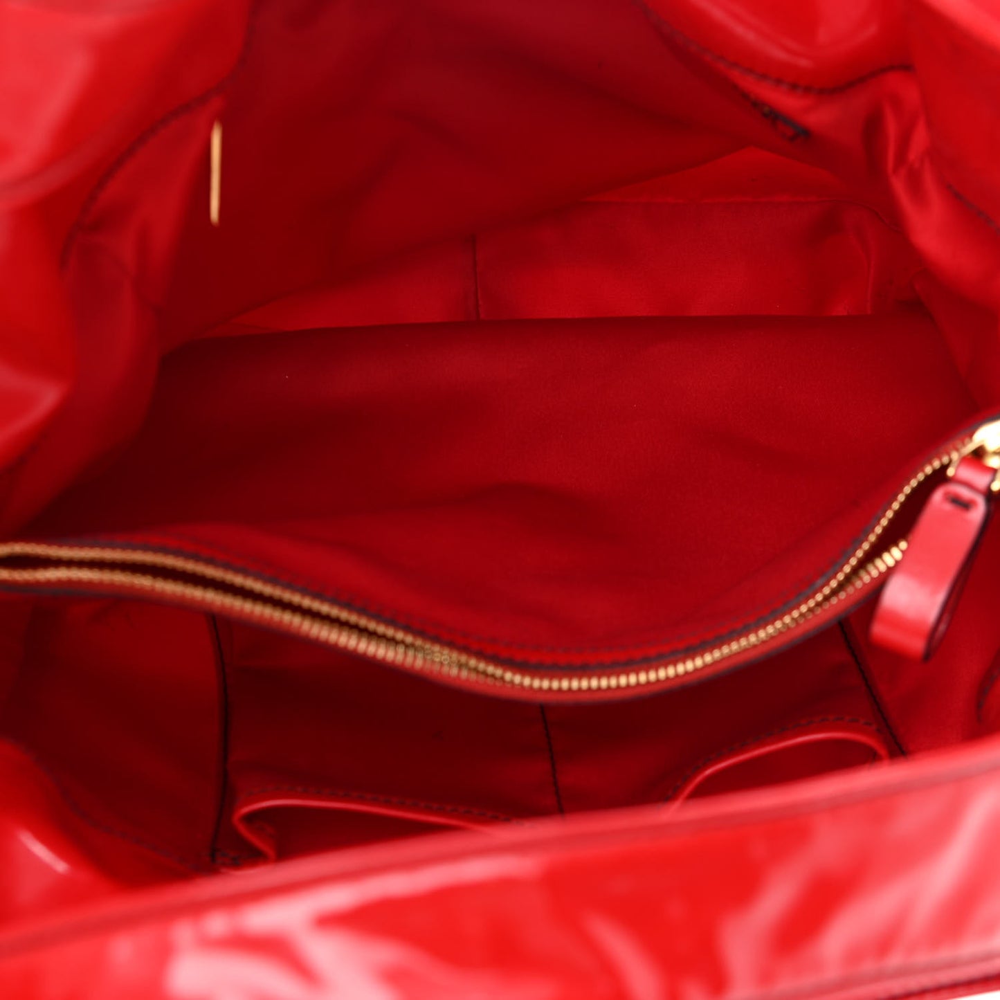 Patent Lacca Nuage Bow Hobo Red