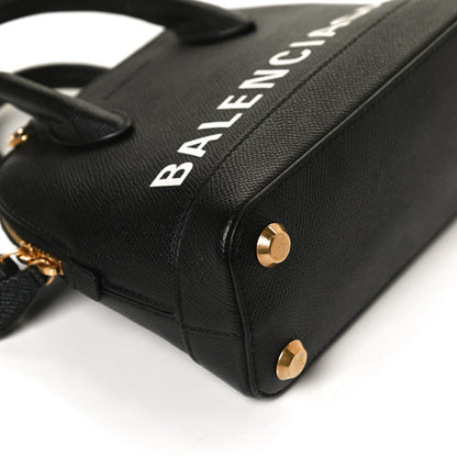Balenciaga Signature Grained Calfskin XXS Ville Top Handle Bag Black White 11 of 13