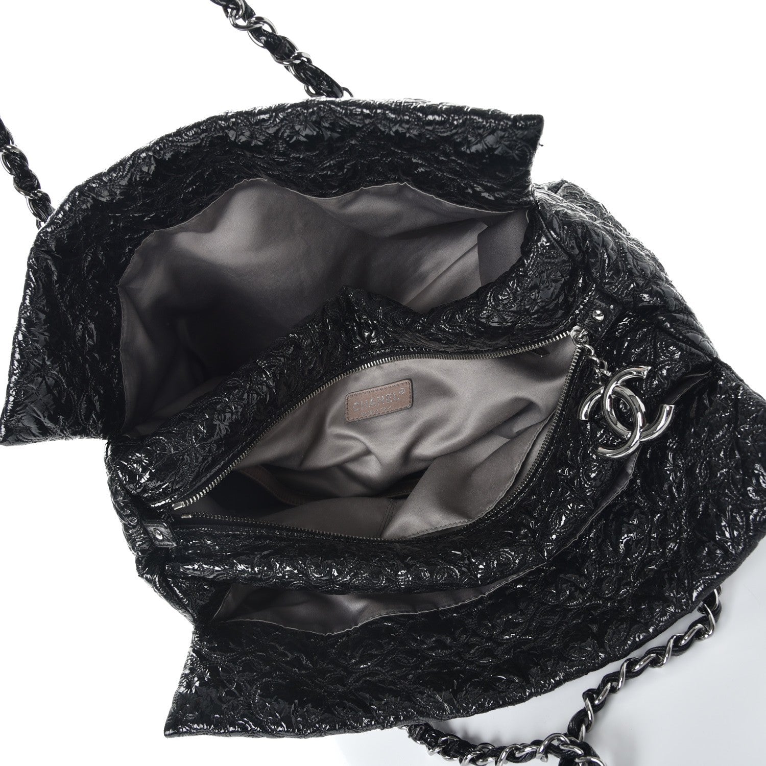 Chanel Vinyl Rock in Moscow Tote Black 5 of 13