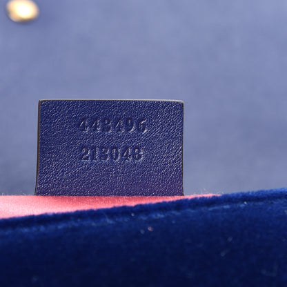 Gucci Velvet Matelasse Medium GG Marmont Shoulder Bag Cobalt Blue 6 of 9