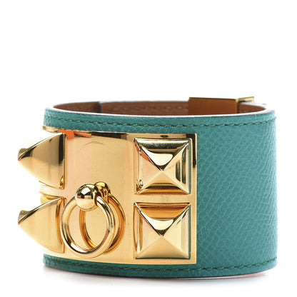 Hermes Epsom Collier de Chien CDC Bracelet S Bleu Paon 1 of 9