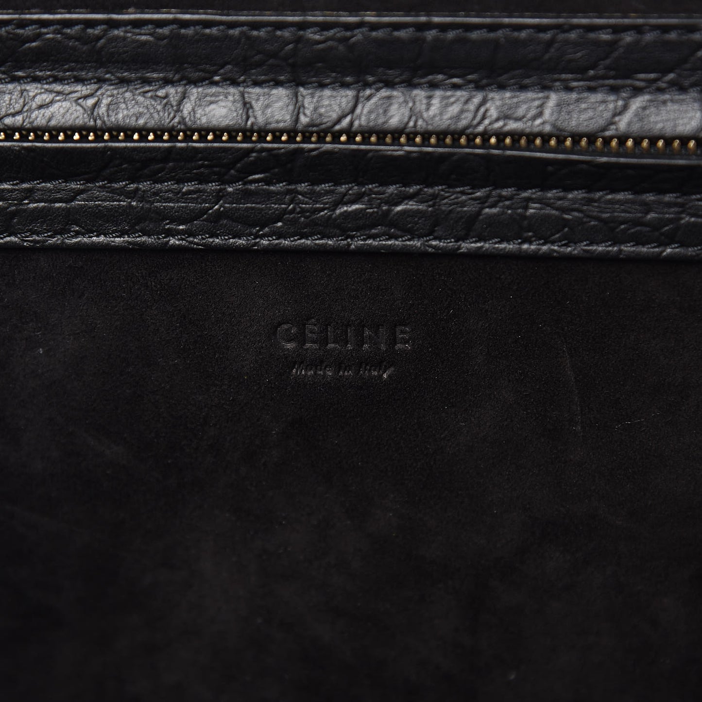 Calfskin Crocodile Embossed Medium Phantom Luggage Black