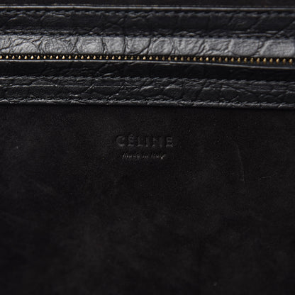 Celine Calfskin Crocodile Embossed Medium Phantom Luggage Black 6 of 9
