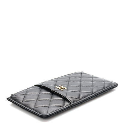 Chanel Lambskin Quilted Egyptian Amulet Classic Flat Wallet Pouch Black 4 of 8