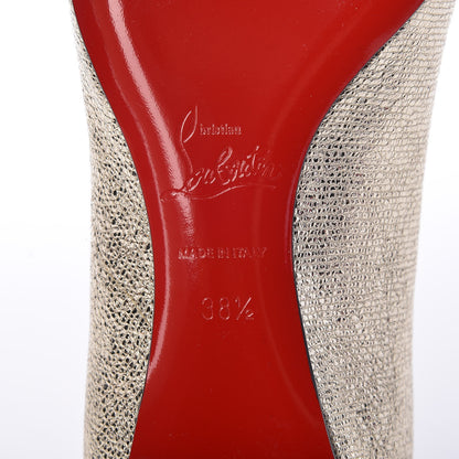 Christian Louboutin Metallic Nappa Merimee Flats 38.5 Platine 6 of 8