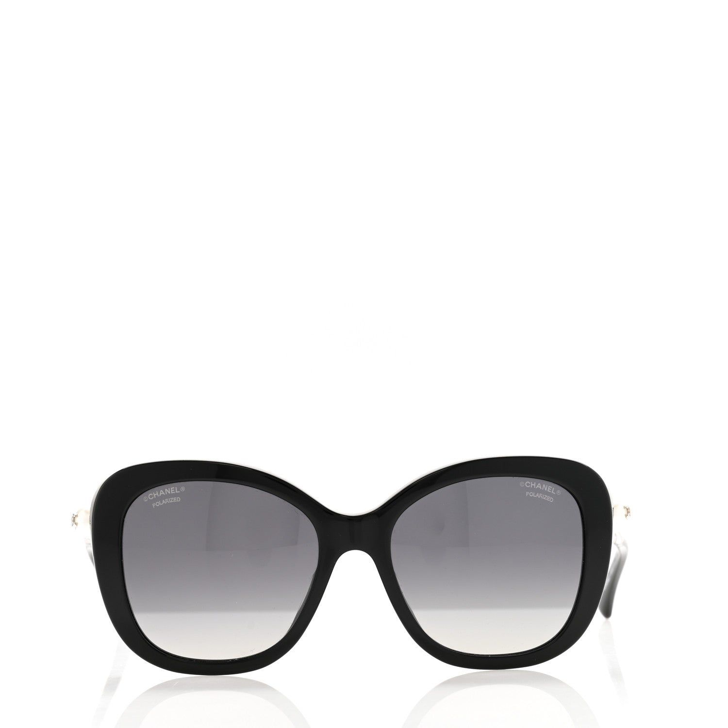 Chanel Acetate Polarized Butterfly Winter Pearl Sunglasses 5339-H Black 2 of 8