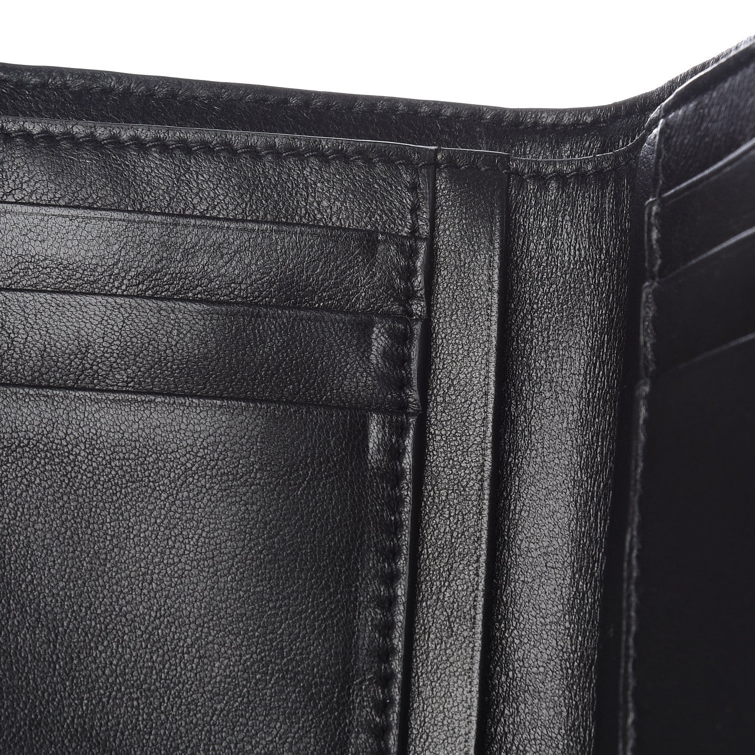 Saint Laurent Lambskin Matelasse Monogram Vicky Tri-Fold Wallet Black 8 of 11