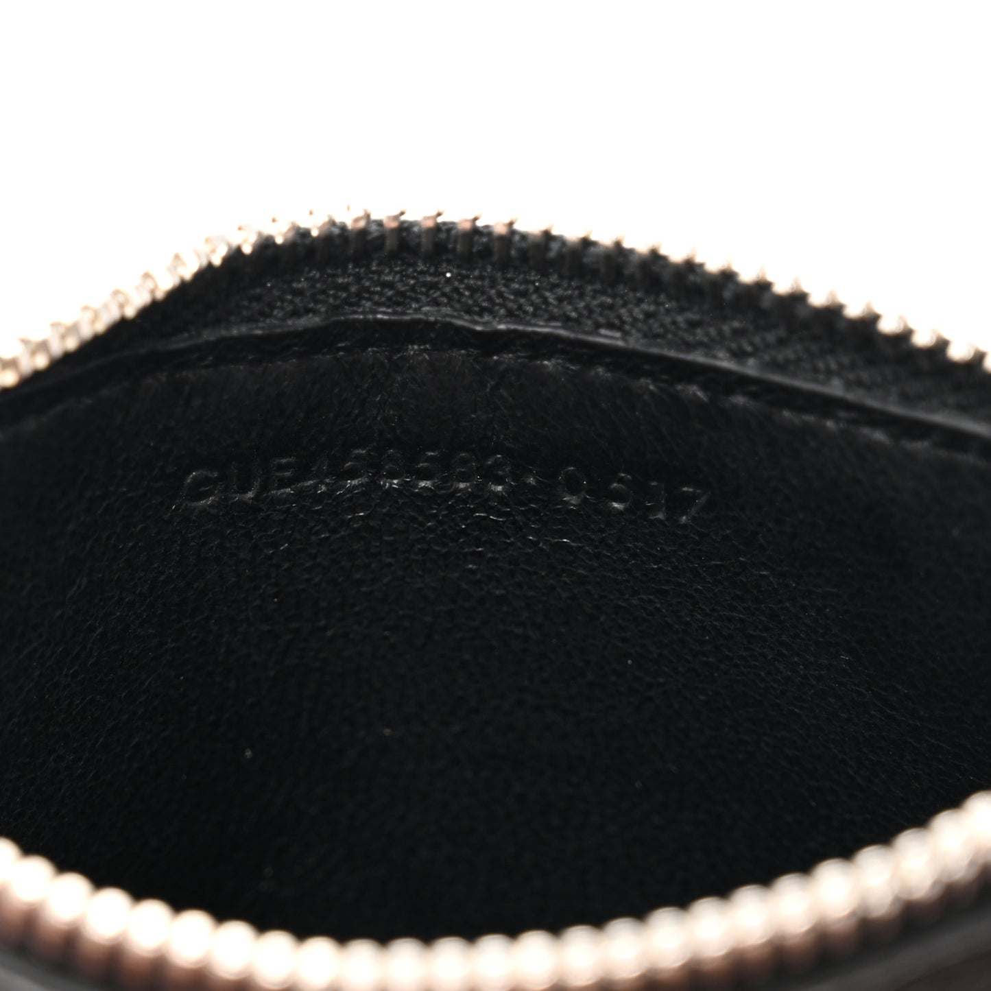 Grained Calfskin 5 Fragments Zip Pouch Card Holder Black
