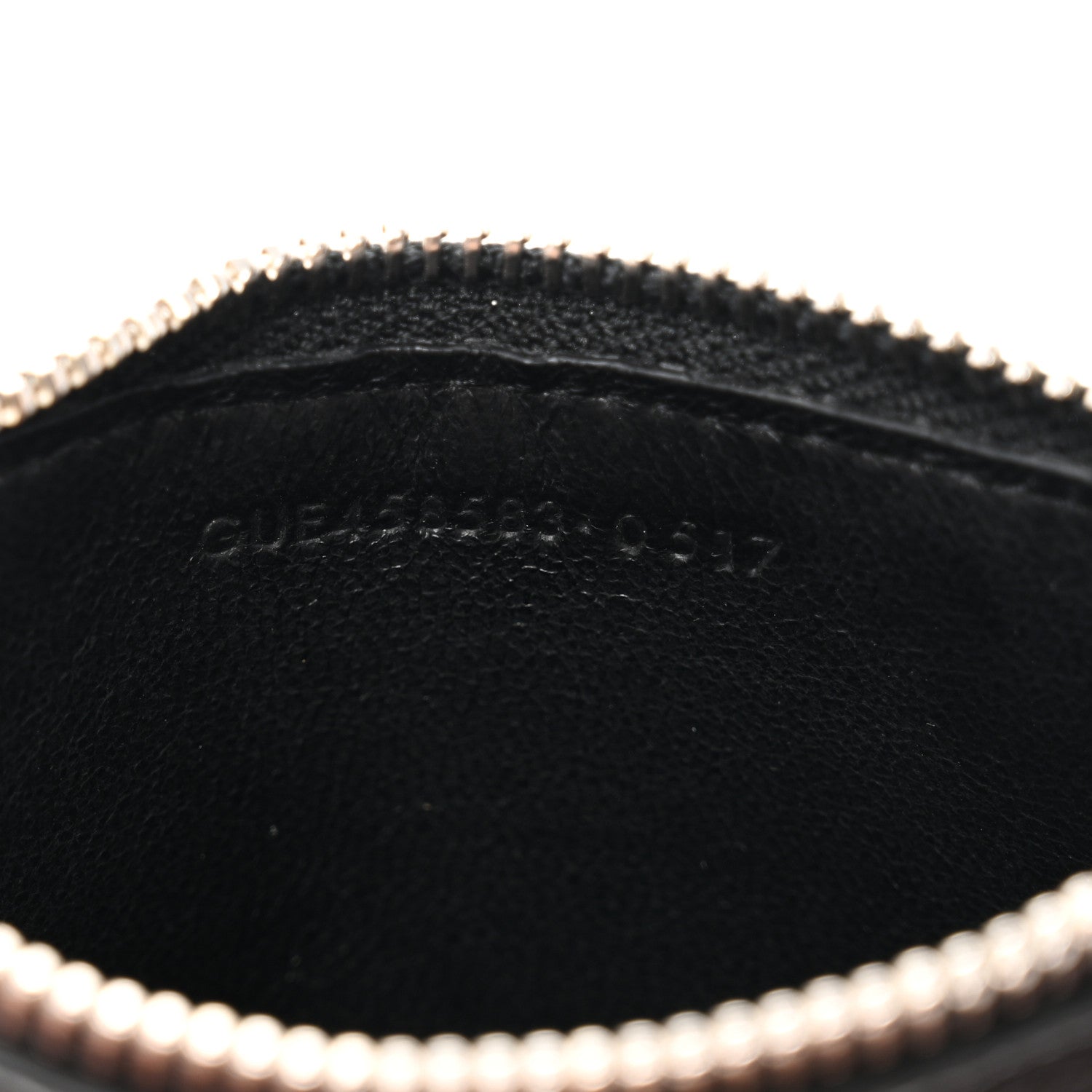 Saint Laurent Grained Calfskin 5 Fragments Zip Pouch Card Holder Black 7 of 8