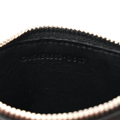 Saint Laurent Grained Calfskin 5 Fragments Zip Pouch Card Holder Black 7 of 8