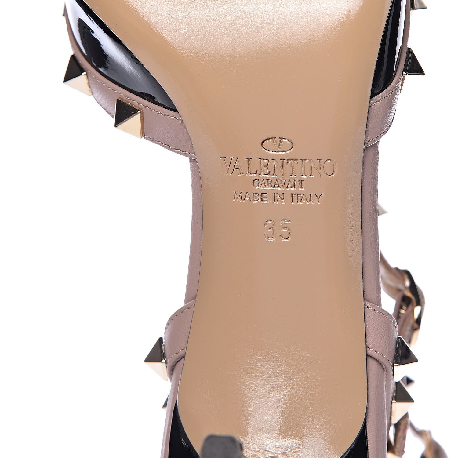 Valentino Garavani Patent Nappa Rockstud Ankle Strap 65mm Pumps 35 Black Poudre 7 of 9